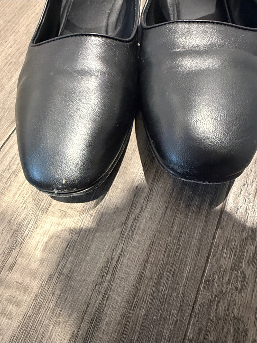 The Row Black Leather Mary Jane Flats with Strap - Picture 2 of 6